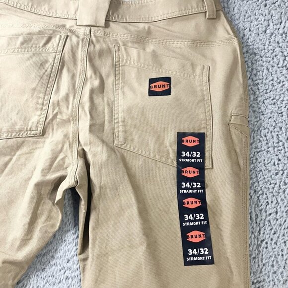 Brunt Torra Pant Pants Mens 34x32 Tan Straight Fit Workwear Stretch Durable - Picture 9 of 9
